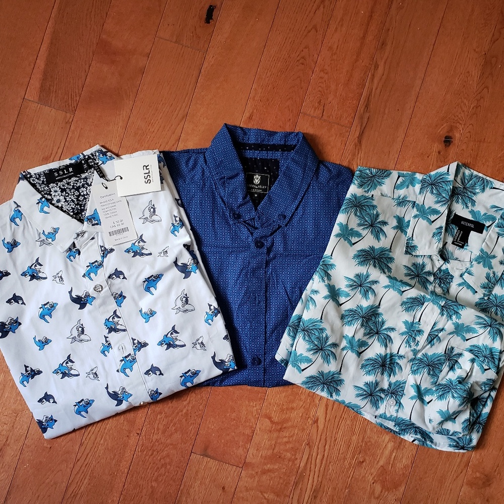 Men's Blue Button Down Shirts Bundle
